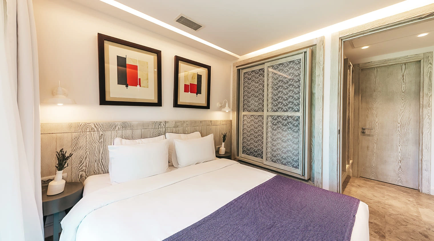 Garden View Bungalow bedroom and garden view at D Resort Ayvalik